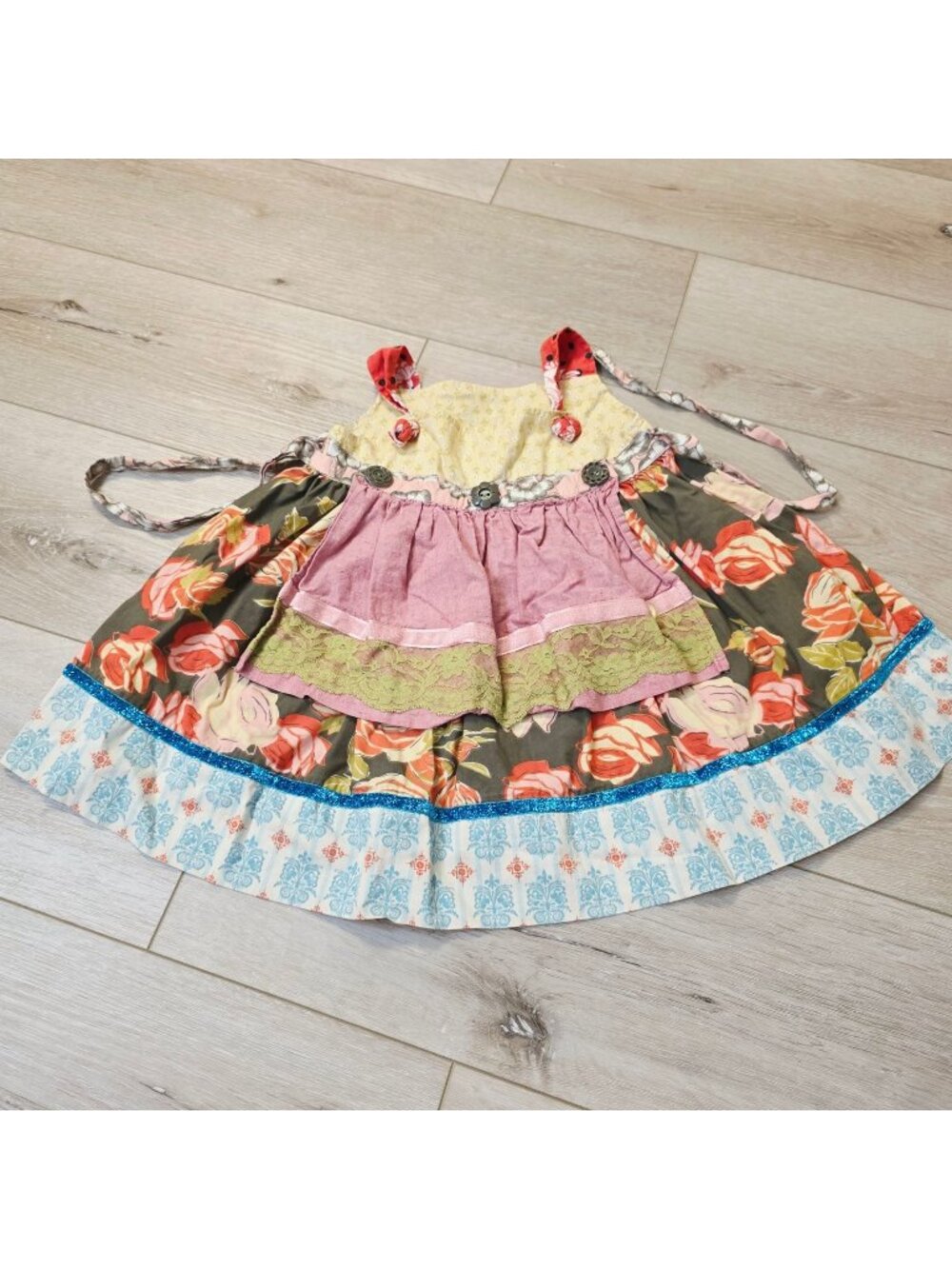 Matilda Jane Infant Toddler Sz 18M Serendipity Apron Knot Boho Dress